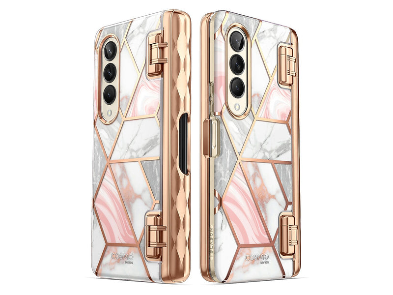 i-Blason Cosmo Pro Marble Pink Snap Case for Samsung Galaxy Z Fold4 (Galaxy2022-ZFold4-5G-Cosmo-Pen-SP-Marble)