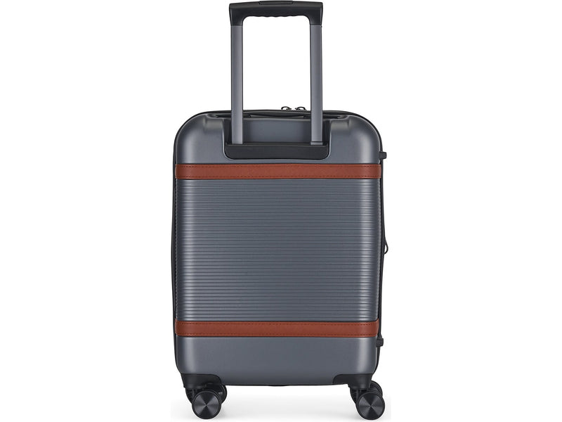 Bugatti Wellington 21" Hardside Suitcase, 8-Wheeled Spinner, TSA Checkpoint Friendly, Silver (HLG5120-Pewter)
