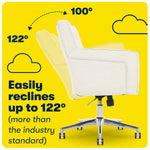 Serta Style Ashland Fabric Swivel Computer and Desk Chair, Ivory (48372)