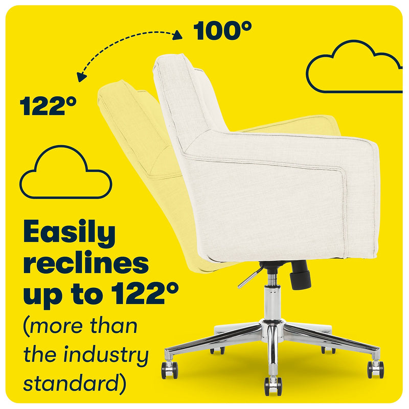 Serta Style Ashland Fabric Swivel Computer and Desk Chair, Ivory (48372)