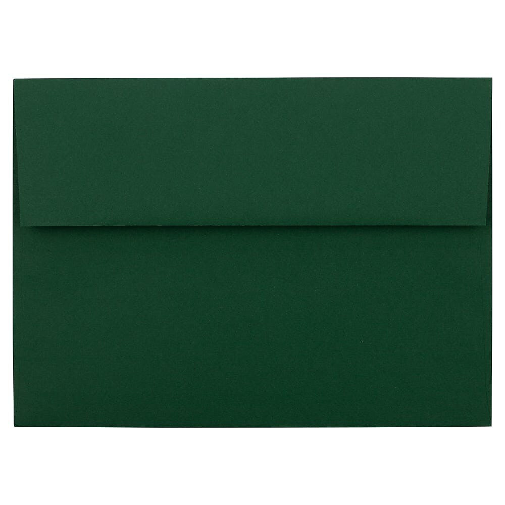 JAM Paper A7 Invitation Envelope 5 1/4" x 7 1/4", Dark Green, 50/Pack (263917095C)