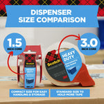 Scotch Heavy Duty Packing Tape with Dispenser, 1.88" x 22.2 yds., Clear, 6/Pack (142-6)