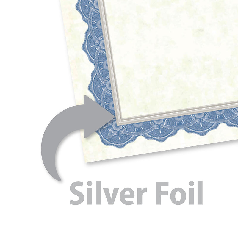 Royal Consumer Drama Blue Silver Certificates, White/Blue, 15/Pack (GEO47849)