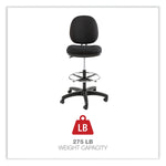 Alera® Interval Series Swivel Task Stool, 100% Acrylic With Tone-On-Tone Pattern, Black