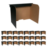 Flipside Foldable Cardboard Freestanding Desktop Privacy Screen w/Pass-through Window, 18"H x 54"W, Black, 24/Pack (61855)
