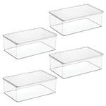 iDESIGN Hinged-Lid Organizers, Clear, 4/Set (27813M4)