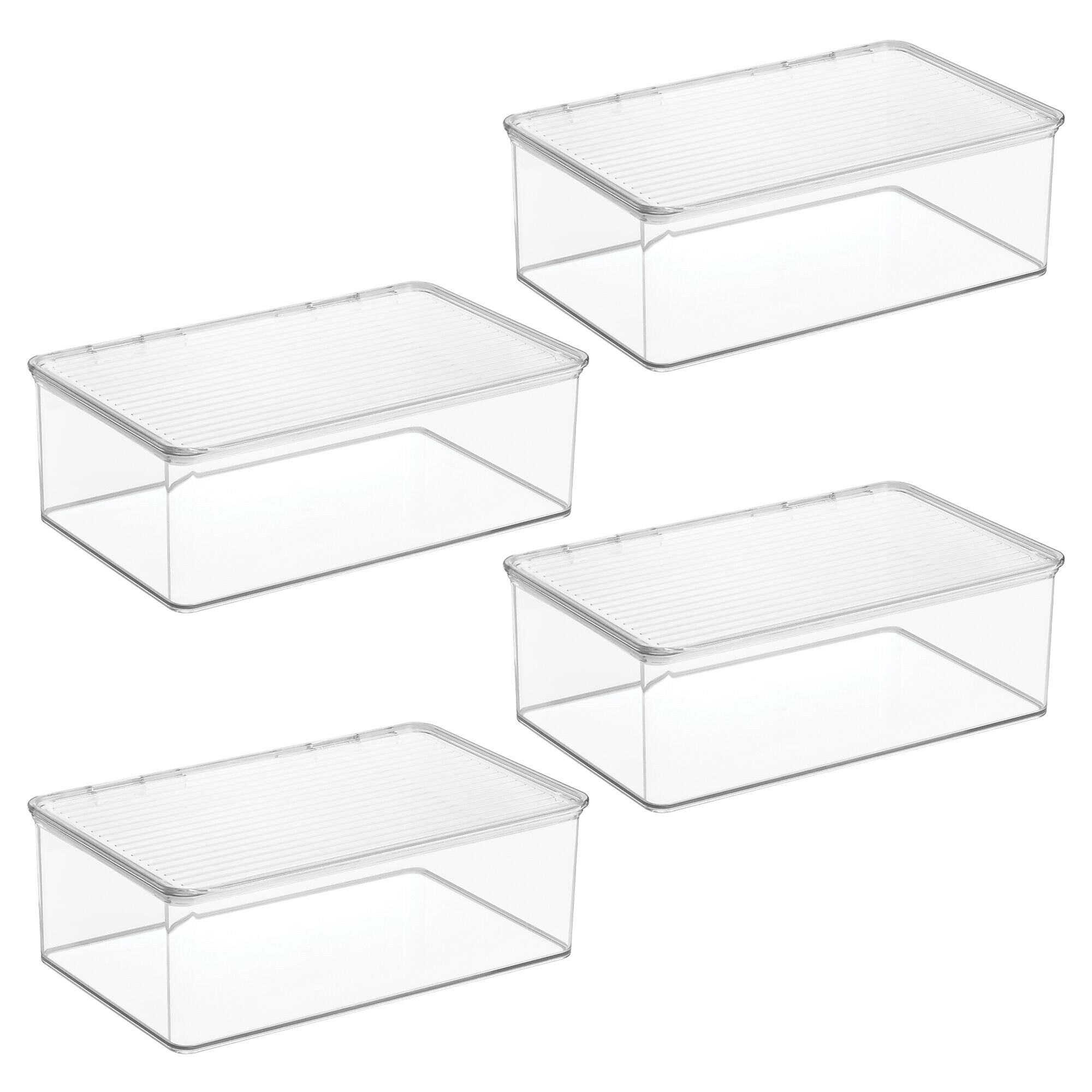 iDESIGN Hinged-Lid Organizers, Clear, 4/Set (27813M4)