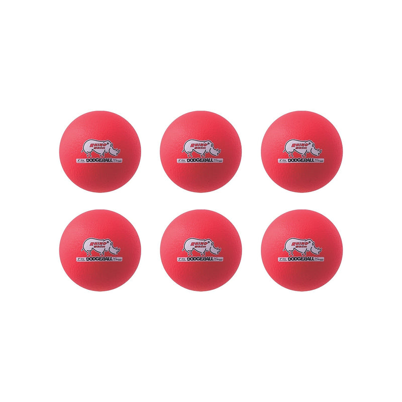 Champion Sports Rhino Skin Dodgeball Set, Neon Red, 6/Set (CHMP216)