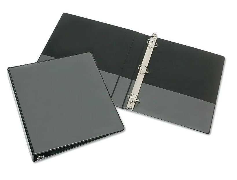 AbilityOne 1" 3-Ring Non-View Binders, D-Ring, Black (NSN4208078)