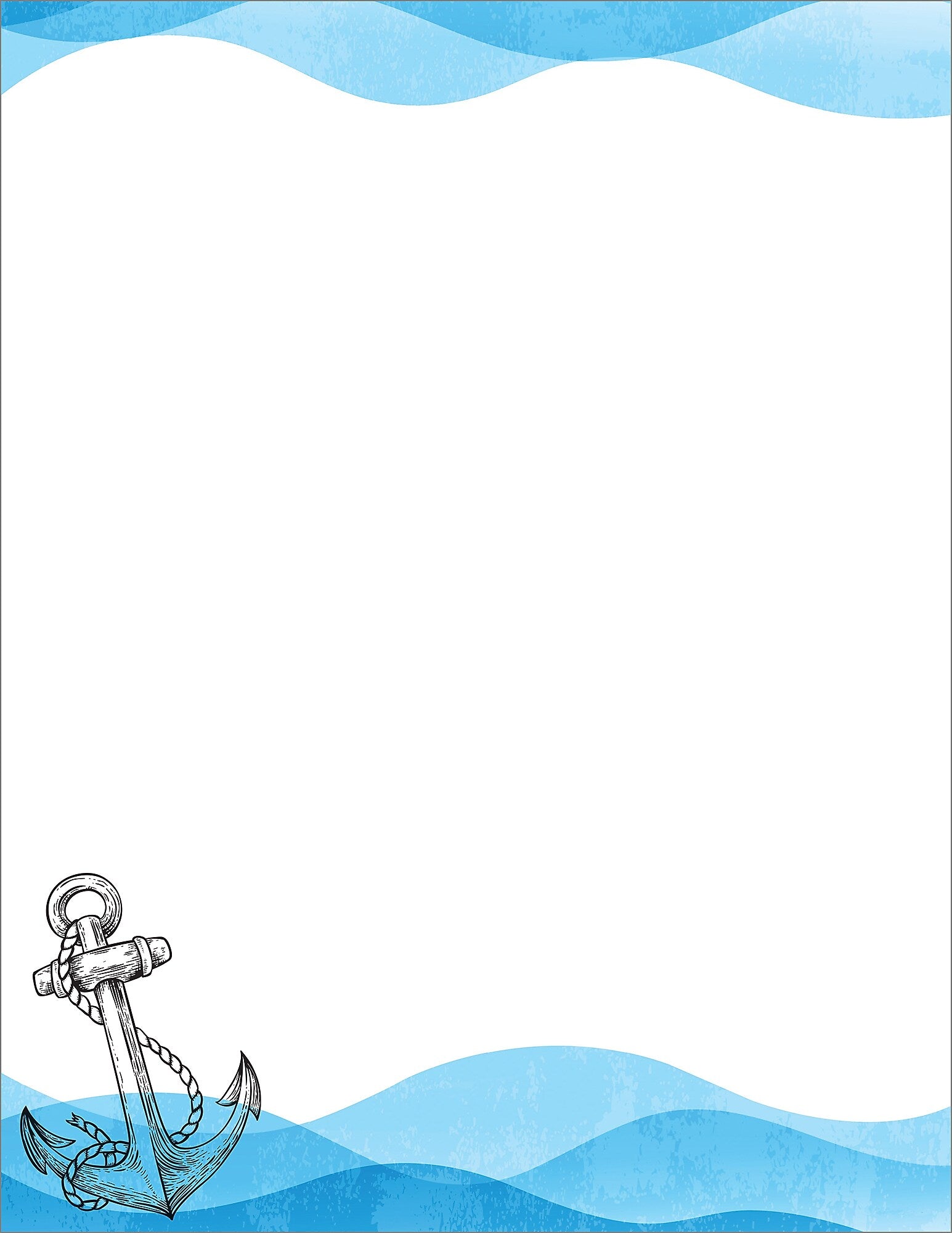 Great Papers Ocean Nautical Anchor Everyday Letterhead, Multicolored, 50 Sheets/Pack (2025015)