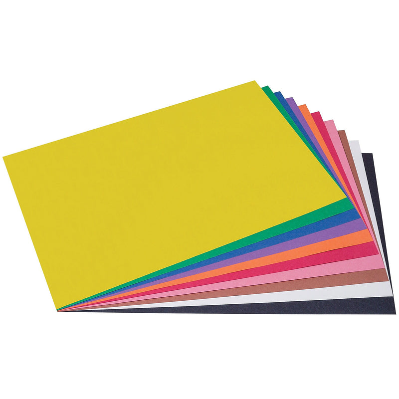 Prang 12" x 18" Construction Paper, Assorted Colors, 50 Sheets/Pack, 5 Packs/Bundle (PAC6507-5)