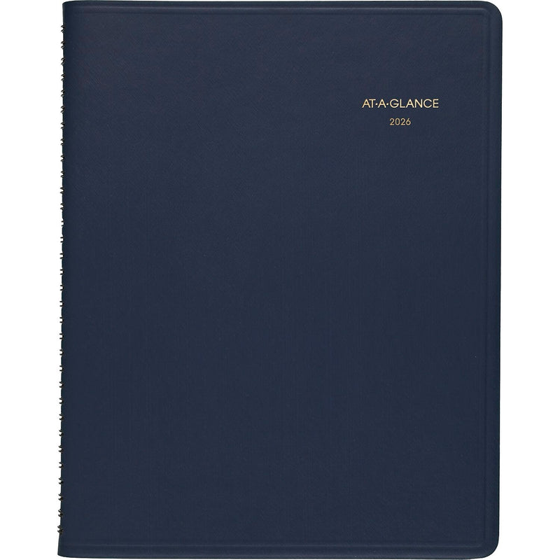 2026 AT-A-GLANCE 9" x 11" Calendar Year/Monthly Planner, Faux Leather Cover, Navy (70-260-20-26)