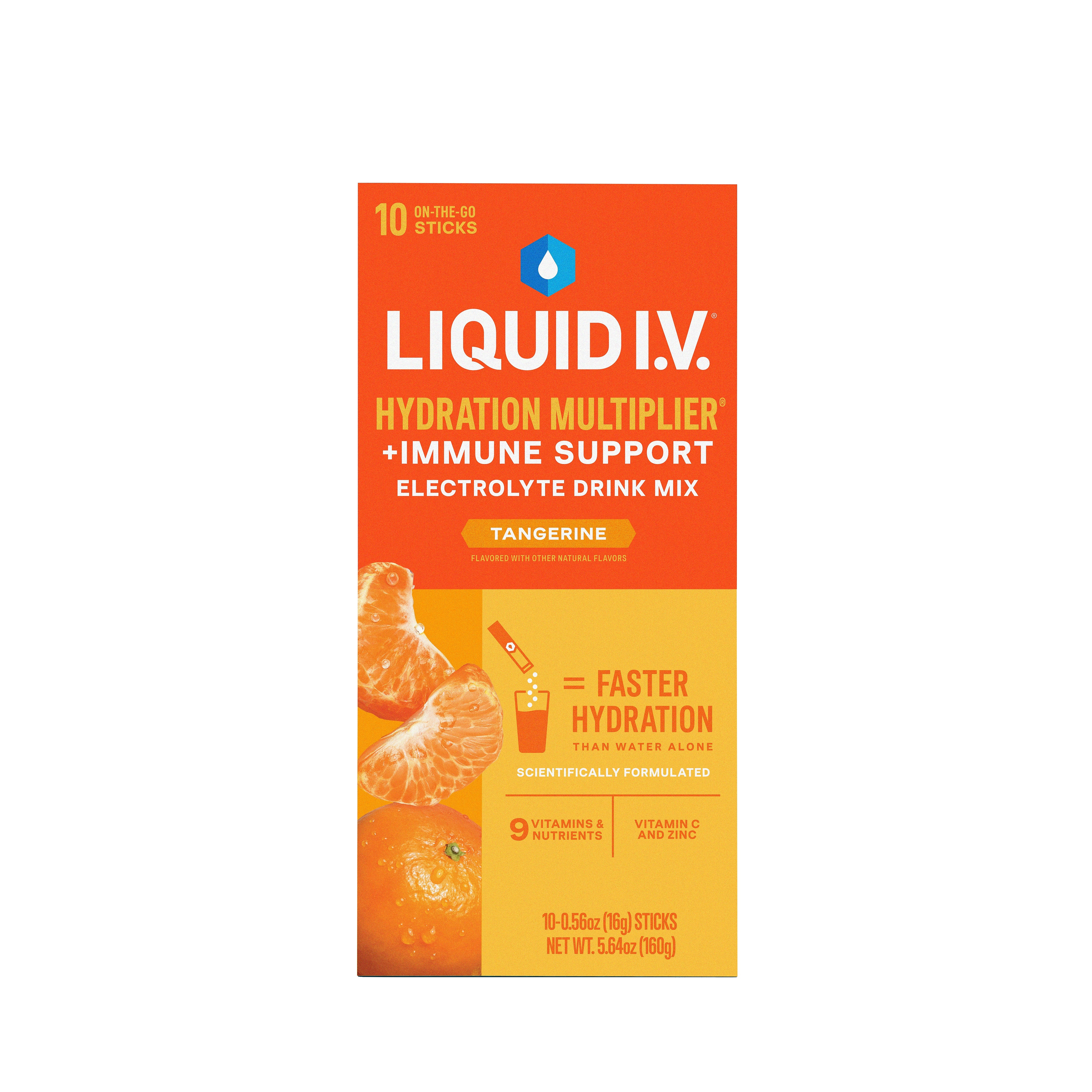 LIQUID I.V. Hydration Multiplier Tangerine Powder Drink Mix, 10 Packets/Pack (220-02080)