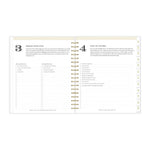 Planning Calendar DD Rugby Stripe Navy Frosted PP 8x10 RY26 Daily/Mthly Safety Wirebound -