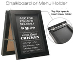 Excello Global Products Double-Sided Tabletop A-Frame Chalkboard and Menu Holder, 11" x 14", Black (EGP-MENU-AFRAME)