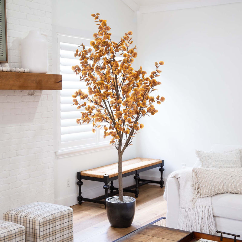 Nearly Natural 8' Artificial Autumn Fall Eucalyptus Tree (T4813)