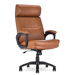 Serta Comfort Ergonomic Bonded Leather Swivel Executive Chair, Cognac (CHR10130D)