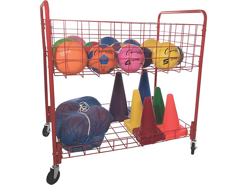 Champion Sports Back Ease Storage Cart, Red (OCLX)