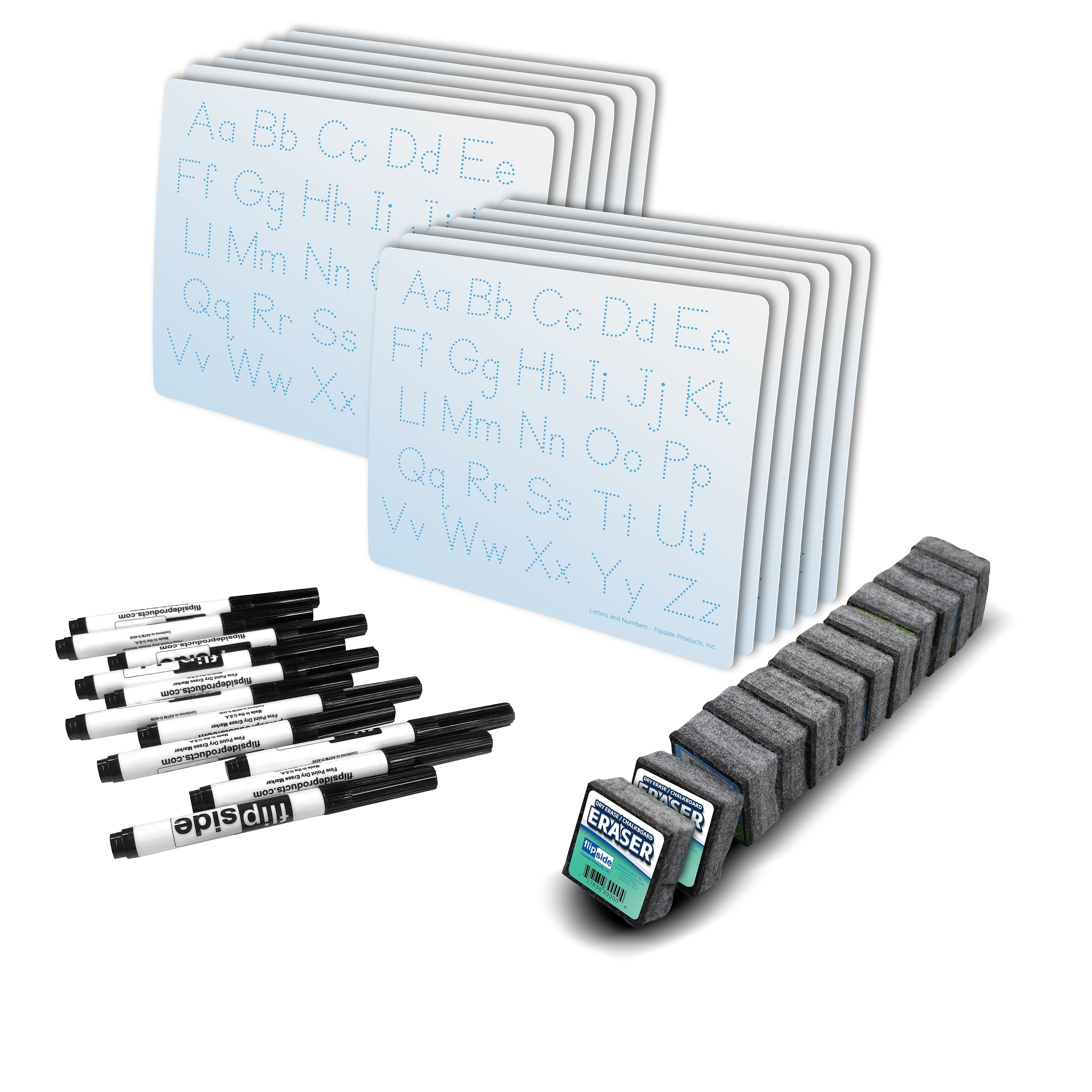 Flipside Class Pack Laminate Mobile Learning Numbers Dry-Erase Whiteboard, Plastic Frame, 1', 36/Pack (20524)