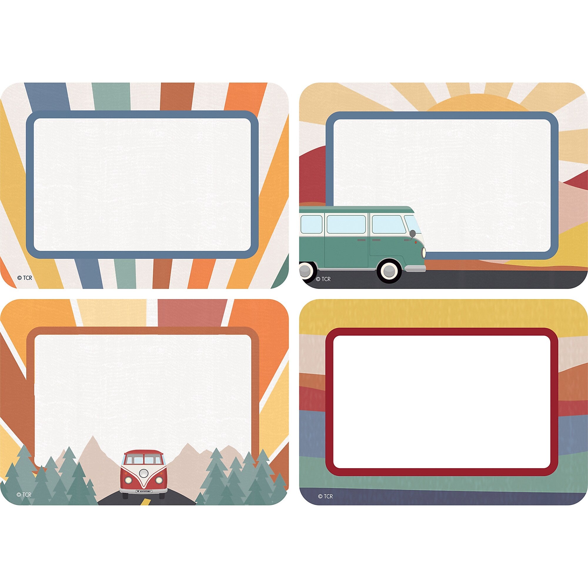 Teacher Created Resources Moving Mountains Road Trip School Name Tags, 3.5" x 2.5", 36/Pack, 6 Packs/Bundle (TCR9235-6)
