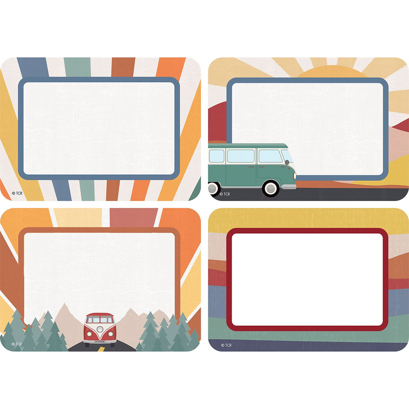 Teacher Created Resources Moving Mountains Road Trip School Name Tags, 3.5" x 2.5", 36/Pack, 6 Packs/Bundle (TCR9235-6)