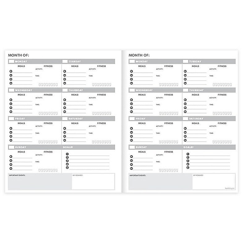 TF Publishing Food & Fitness 9" x 11" Undated Health & Wellness Planner, Paperboard Cover, Multicolored (99-4730)