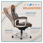 La-Z-Boy Arcadian Ergonomic Bonded Leather Swivel Executive Chair, Brown (60008)