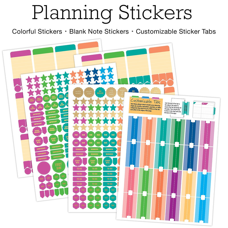 Global Printed Products Deluxe Spring Floral 8.5" x 11" Academic Teacher Planner, Plastic Cover (NAD-UNDTP-30)