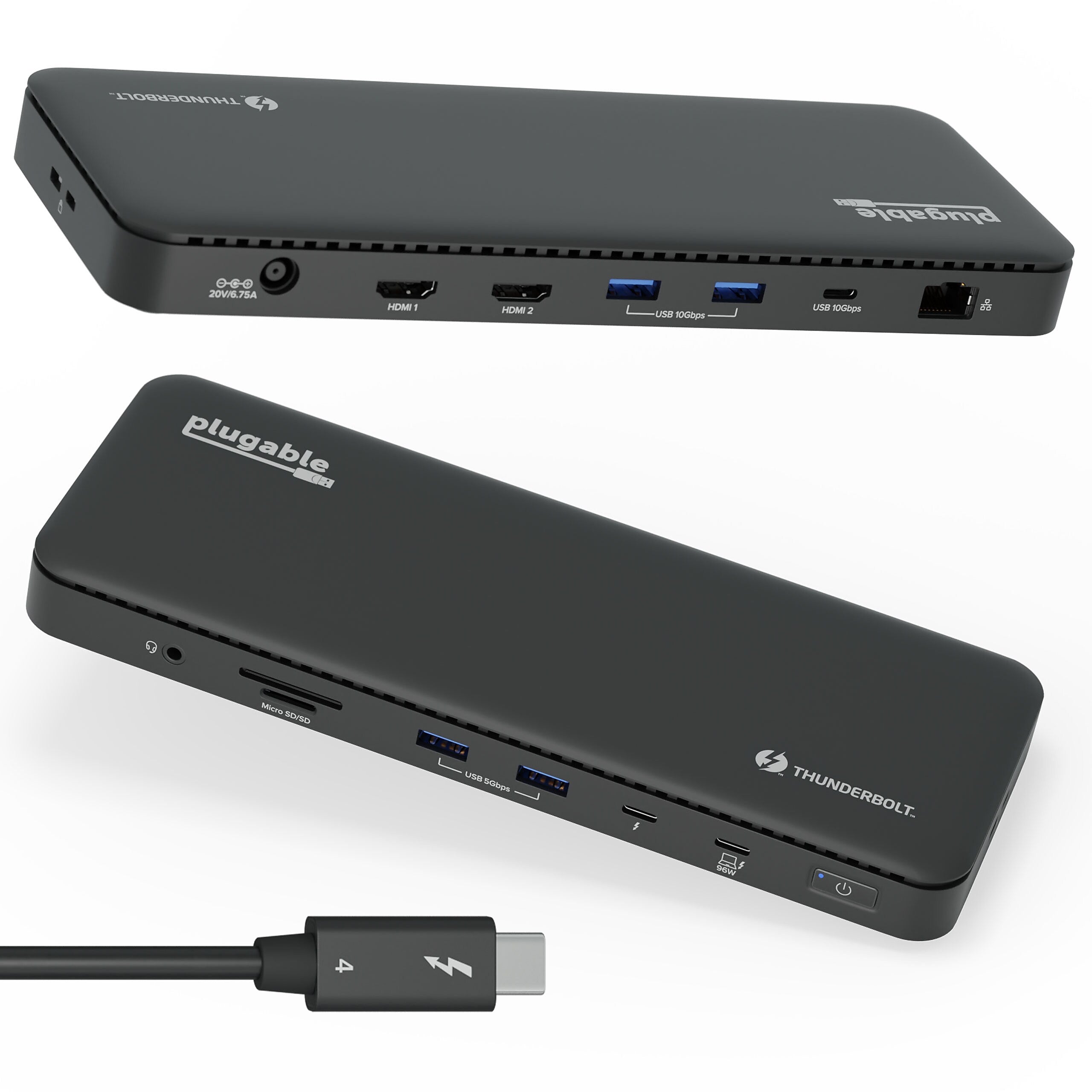 Plugable Thunderbolt 4 Dual Monitor Docking Station (TBT4-UD5)