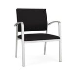 Lesro Newport Fabric Guest Chair, Open House Black/Silver (NP1201.SSV-01OHBK)