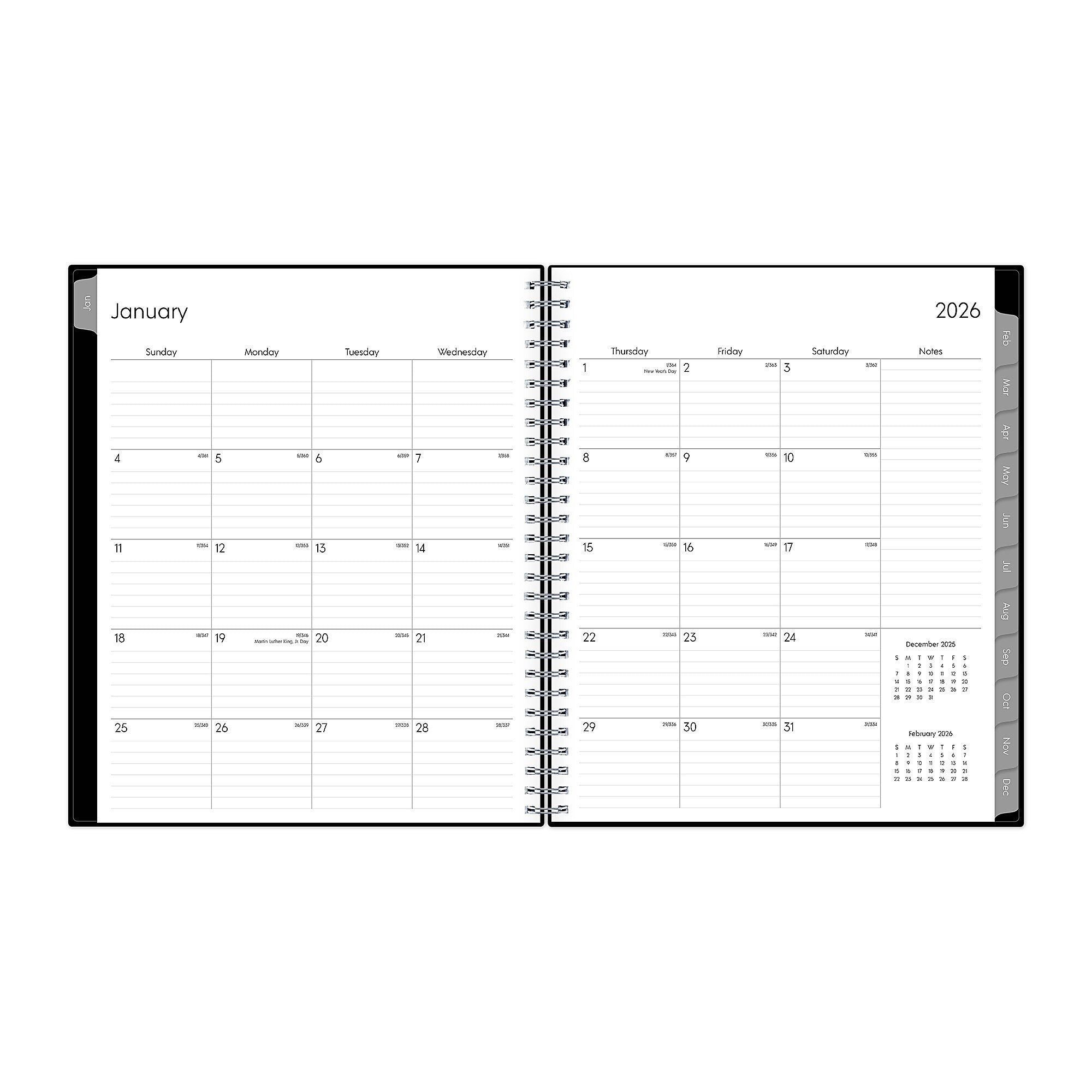 Planning Calendar BS Enterprise PP 8x10 RY26 Monthly Safety Wirebound -