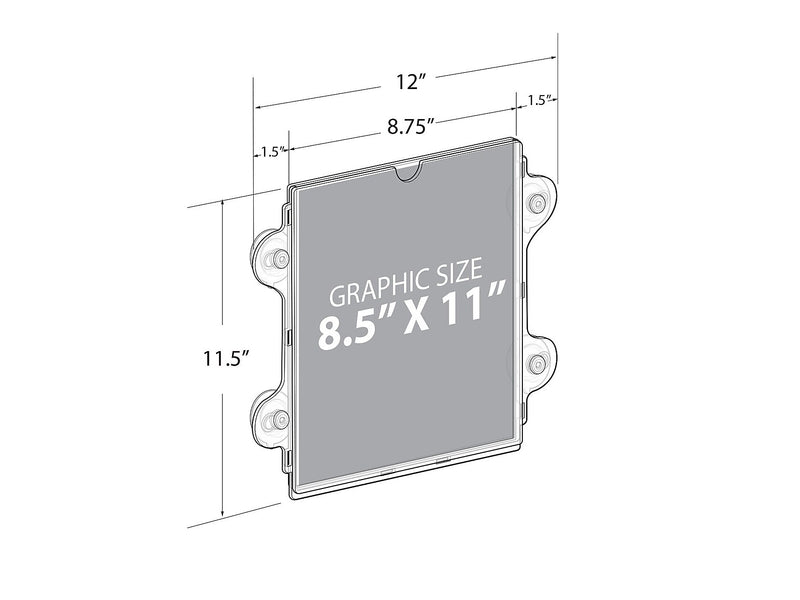 Azar Sign Holder, 8.5" x 11.5", Wall Mounted, Clear, Acrylic, 10/Pack (106614-10PK)