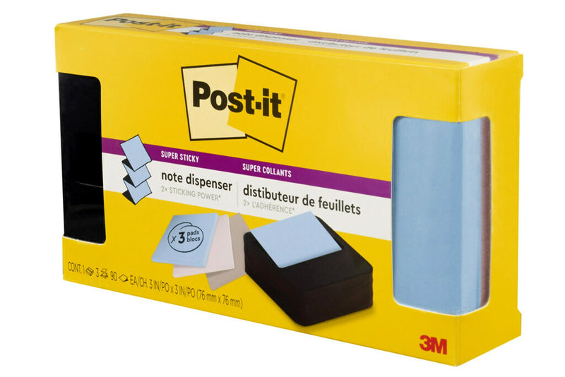 Post-it Pop-up Wave Design Dispenser for 3" x 3" Notes, Black (WAVE-330-BKVP)