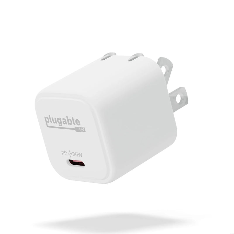 Plugable GaN USB-C Wall Charger, 30W, White (PS-30C1W)