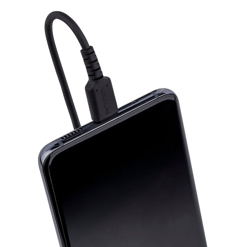StarTech.com 1.6ft USB-A to USB-C Heavy Duty Coiled Cable, Male to Male, Charge/Sync, Black (R2ACC-50C-USB-CABLE)