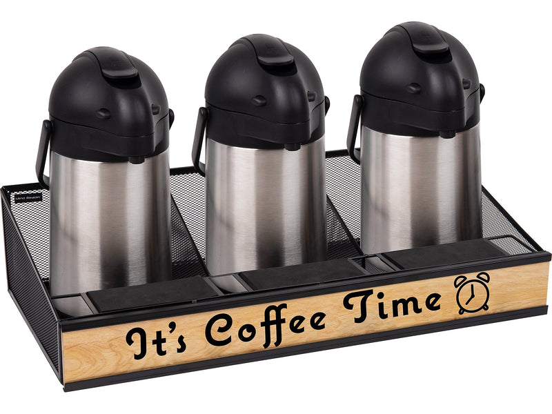 Mind Reader 3-Compartment Metal Serving Coffee Station, Black (COFFEETIME-BLK)