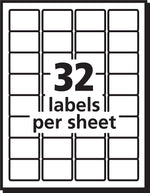 Avery TrueBlock Laser Durable ID Labels, 1-1/4" x 1-3/4", White, 1,600 Labels/Box (6576)