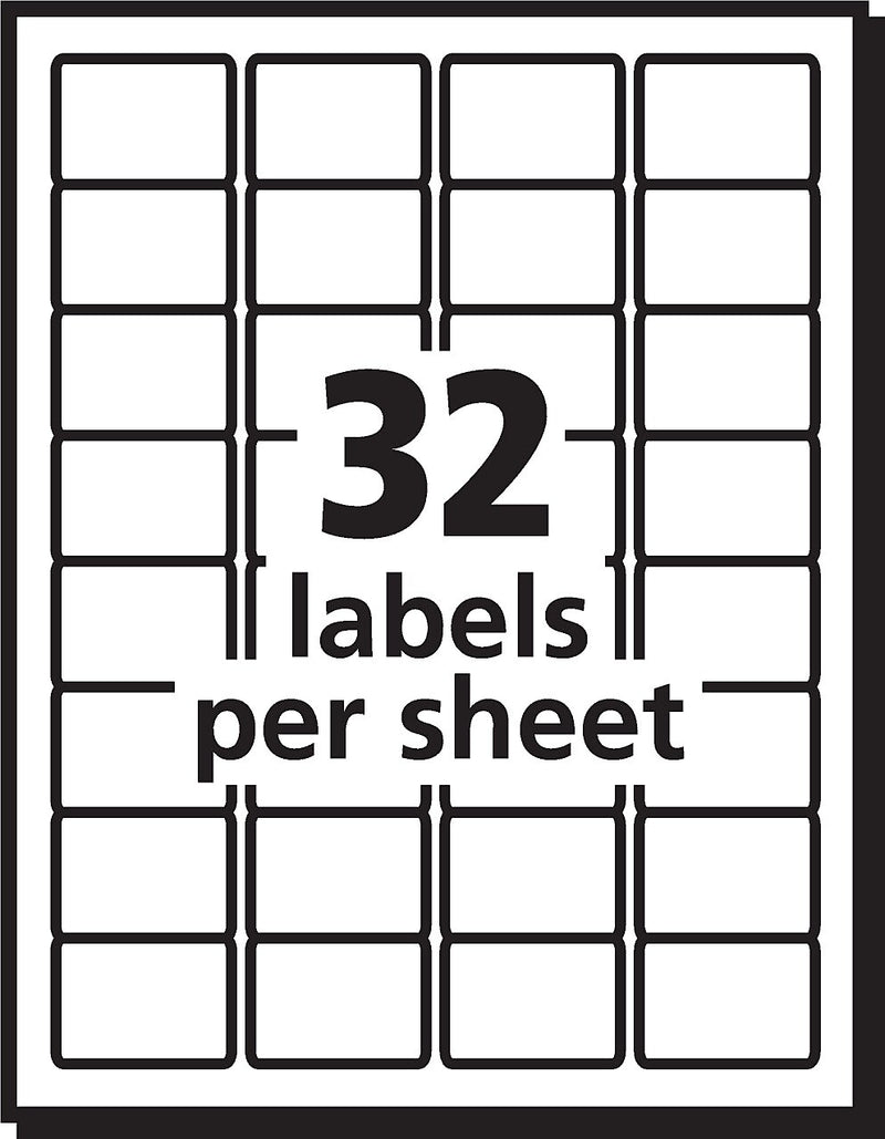 Avery TrueBlock Laser Durable ID Labels, 1-1/4" x 1-3/4", White, 1,600 Labels/Box (6576)