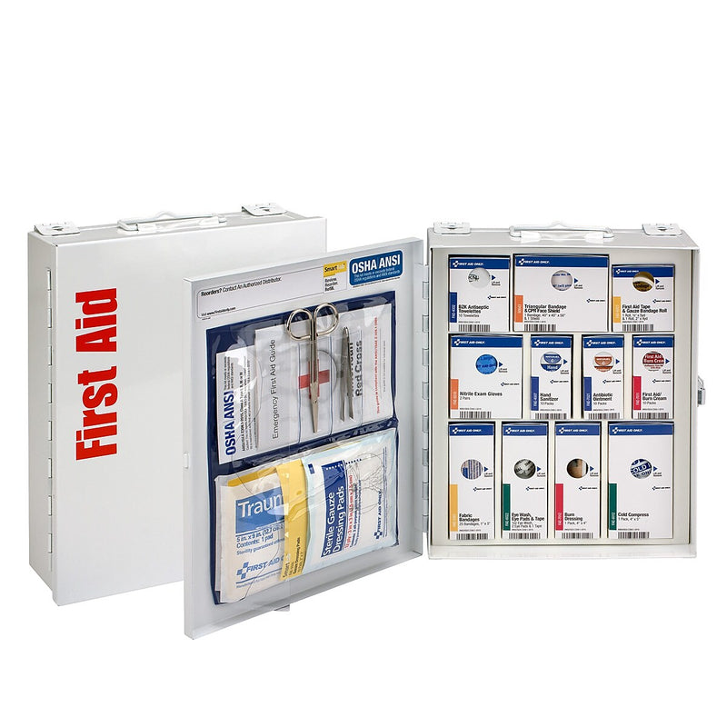SmartCompliance Metal First Aid Cabinet, ANSI Class A, 25 People, 95 Pieces (90578-021)