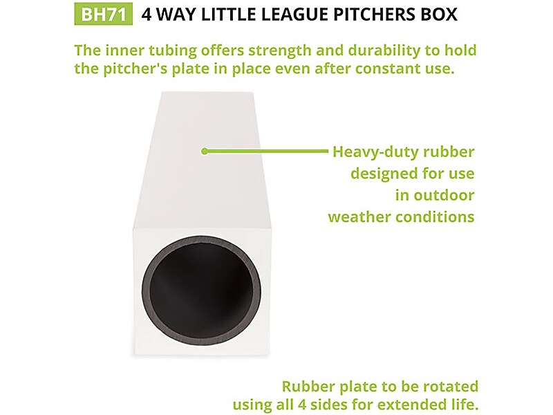 Champion Sports Four-Way Youth-Size Pitcher's Box, White (BH71)