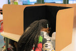 Classroom Products Foldable Cardboard Freestanding Privacy Shield, 20"H x 20"W, Black/Kraft, 20/Box (VB2020 BK)