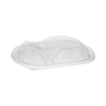 Pactiv Evergreen ClearView MealMaster Lid with Fog Gard Coating, Large 2-Compartment Dome Lid, Clear, Plastic, 252/Carton