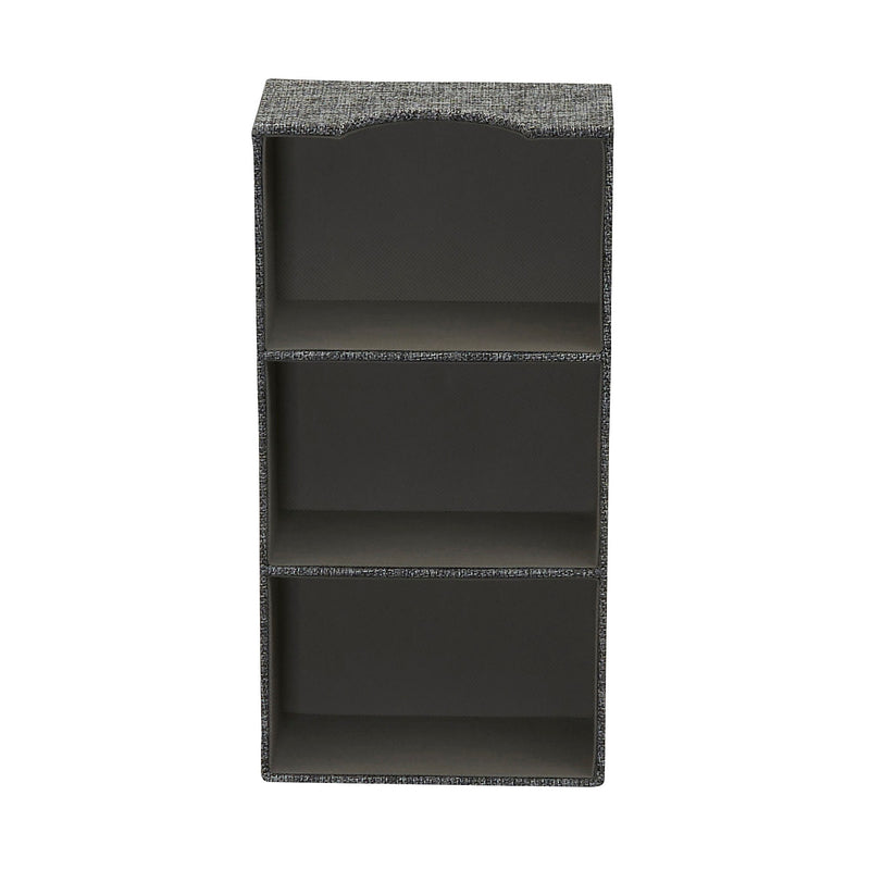 Household Essentials 3-Compartment Drawer Organizers, Graphite Linen, 2/Pack (7574-1)