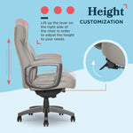 La-Z-Boy Arcadian Ergonomic Bonded Leather Swivel Executive Chair, Beige (60008-BGE)
