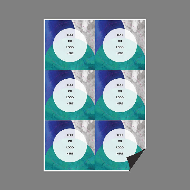 Full Color Magnetic Sign, Circle, Vertical, 6 Pieces