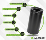 Alpine Industries Stainless Steel Trash Can, 27 Gallon, Black (ALP475-27-BLK)