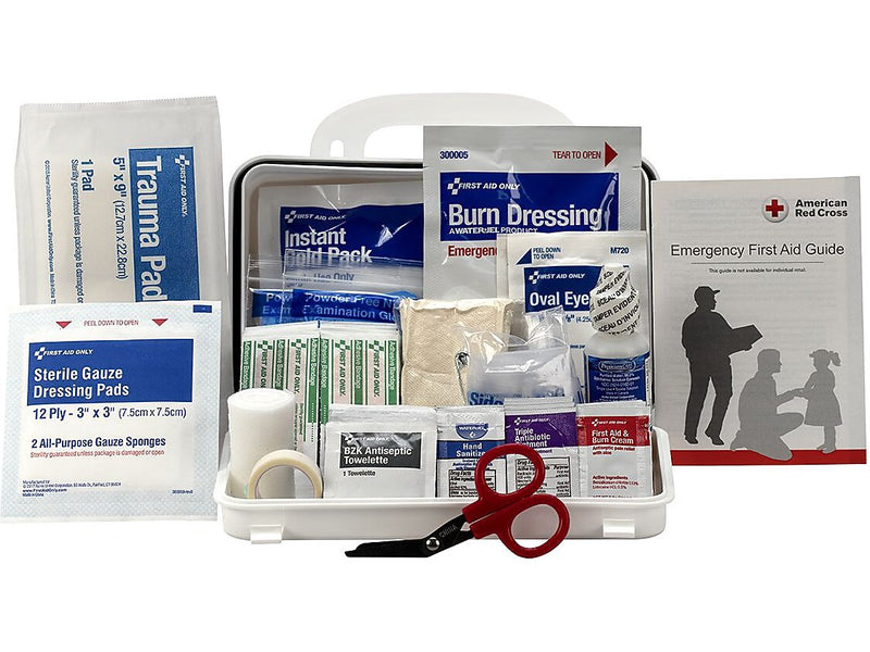 First Aid Only Plastic Weatherproof First Aid Kit, ANSI 2021 Class A, 10 People, 76 Pieces (91322)