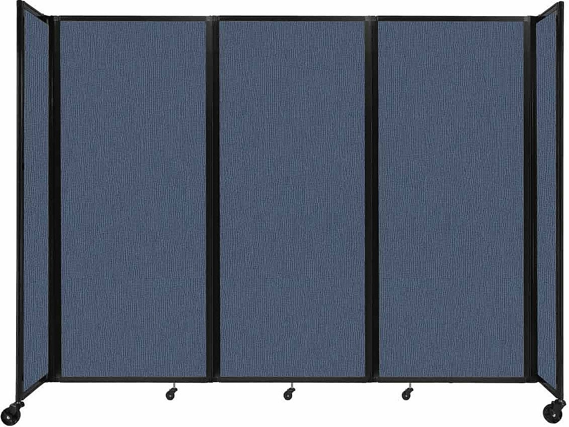 Versare The Room Divider 360 Freestanding Folding Portable Partition, 82"H x 102"W, Ocean Fabric (1182315)