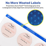 Avery Print-to-the-Edge Laser/Inkjet Round Labels, 2 1/2" Dia, White, 225 Labels/Pack (22562)