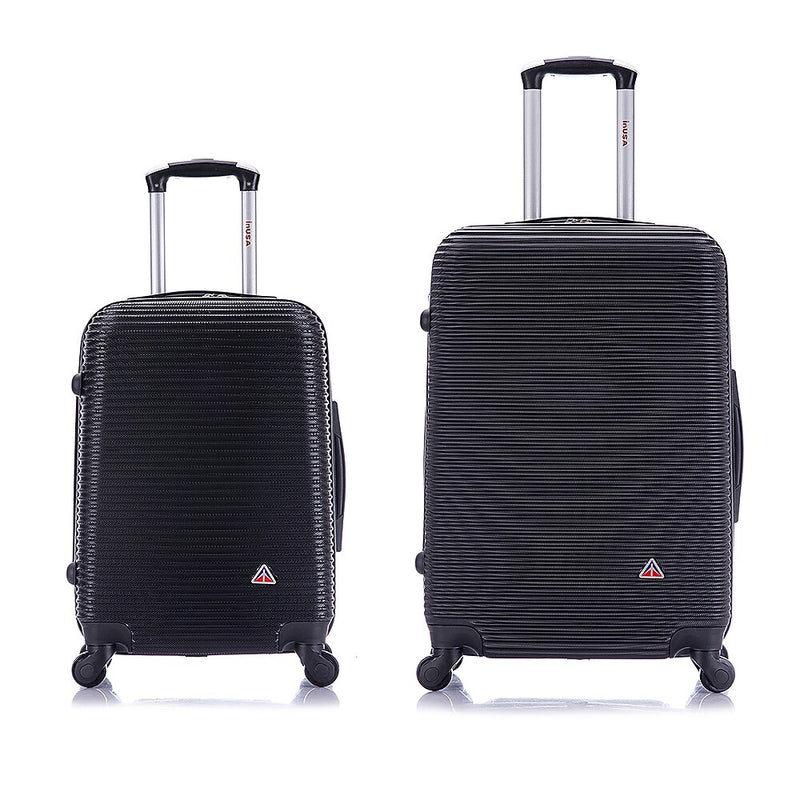 InUSA Royal 2-Piece Hardside Spinner Luggage Set, TSA Checkpoint Friendly, Black (IUROY0SM-BLK)